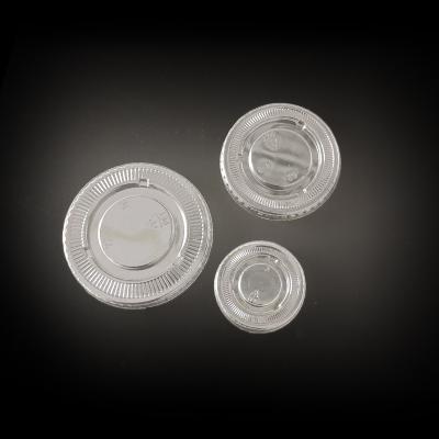 China 44mm 62mm 75mm Flat Lids Disposable Small Pet Medium Large Size Fit For Disposable Party Cups for sale