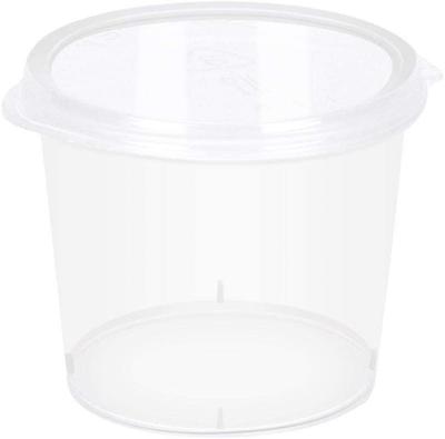 China 1oz Clear Color Disposable Party Plastic Hinged Cups With Lids for sale