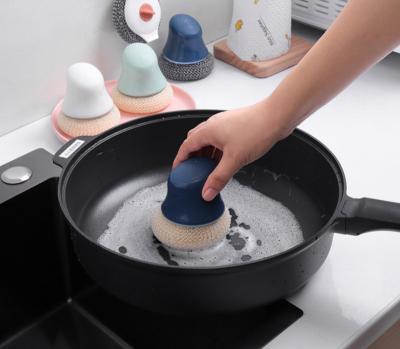 China Kitchen Viable Cleaning Brush With Handle Pot Replaceable Main Brush Dish Brush Multifunctional Cleaning Ball for sale