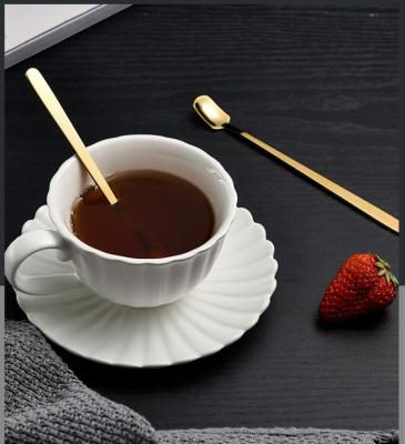 China Viable Mini Spoon Colorful Small Stainless Steel Sheet Cake Fork and Teaspoon for sale