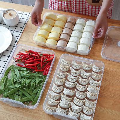 China Plastic Frozen Dumplings Box Freshness Preservation Dumpling Storage Box Storage Boxes Fresh Food Container for sale