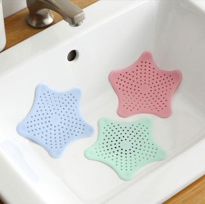 China Viable Colored Silicone Kitchen Sink Bathroom Sewer Shower Drain Hair Strainer Filter for sale