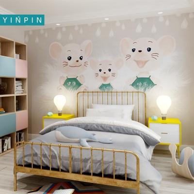 China Waterproof+ECO-Friendly Cartoon Funny Mouse Moisture-proof 3D Mural Wallpapers For Kids Room for sale