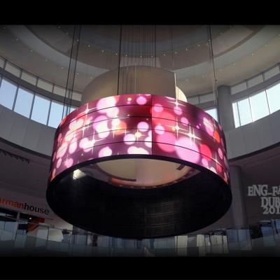 China Cilindro flexível comercial da tela de exposição do diodo emissor de luz P2.5 em volta do vídeo 3D à venda