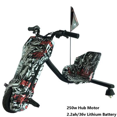 China CE Approved Kids Toys 250w 2.2ah / 36v 3 Wheels Drift Scooter 200*50 for sale