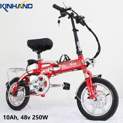 China Aluminum alloy 10Ah lithium battery foldable electric bicycle for sale