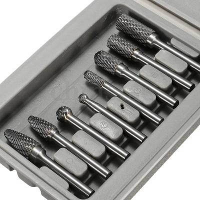 China Finishing Tungsten Carbide Burr Set 8pcs Standard Double Cut Carbide Burr Tool for sale