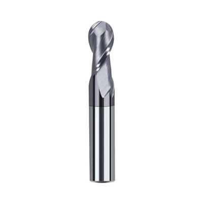 China Precision 3mm 2 Flute Micro Ball Nose End Mill For Steel& Cast Iron AITiN Coating for sale