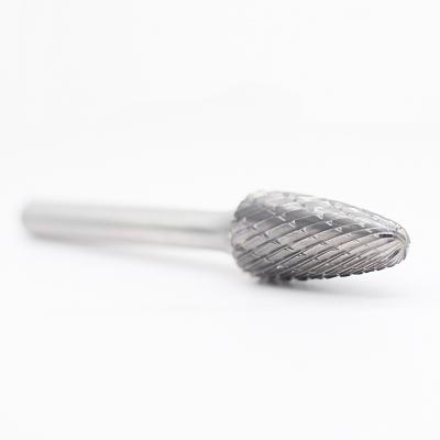 China SF-3 Tree Shape Radius End Double Cut Tungsten Carbide Burr With 1/4'' Shank Double Cut for sale