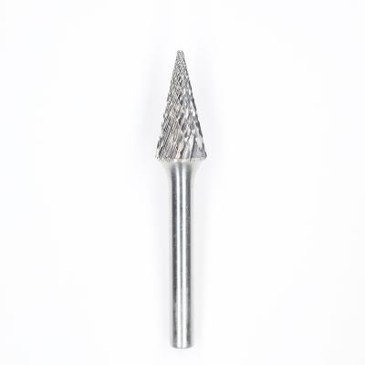 China SM-5 28 Degree Pointed Cone Shape Double Cut With 1/4''Shank For Die Grinder Drill Bit for sale