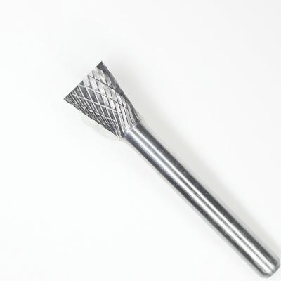 China SN-4 Tungsten Carbide Burr Inverted Cone Shape With 1/4'' Shank For Die Grinder Drill Bit for sale