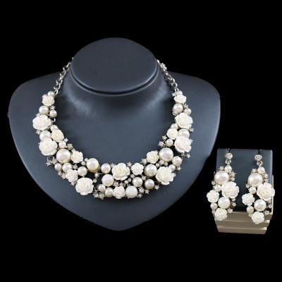 China CLASSIC LAN PALACE fashion necklace and stud earrings bead jewelry sets for women wedding engagement party cheap wholesale price for sale