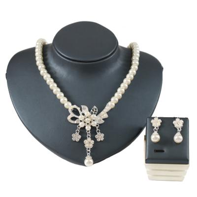 China New Romantic LAN PALACE Pink Flowers Beads Necklace Earrings Jewelry Sets For Women Bridal Jewelry Set Cheap Wholesale Price for sale