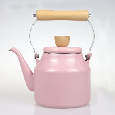 China LANFLORA Fashion Enamel Kettle 2.0L Porcelain Cookware Sustainable Handmade Environmental Protection Kitchen Cooking Kettle Wholesale Price for sale