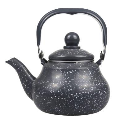 China Sustainable Cookware Kettle Kitchen Teapot 1.2L Enamel Environmental Protection LANFLORA Handmade Porcelain Cooking waterPot wholesale price for sale