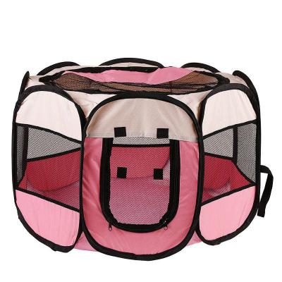 China Octagonal Tent Cat Delivery Room Small Enclosed Cat Cage Oxford Cloth Pet Breathable Folding Pet Fence for sale