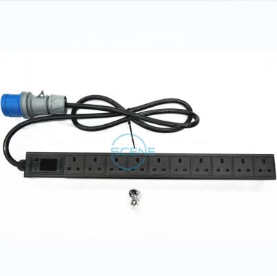 China Data Center Server Rack 32A 250V 1.5U Single Path Rack PDU With UK Plug for sale