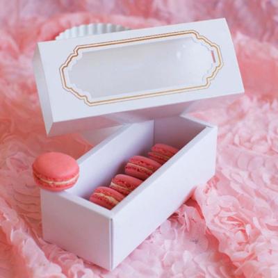 China Recyclable Eco - Friendly Paper Macaron Box 5/10/12/24 Macaron Packing Box With Window for sale