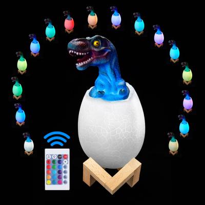 China 3D Sensor Control Dinosaur Egg Shape Smart Light Night Light 16 Colors Led Night Light For Kids for sale