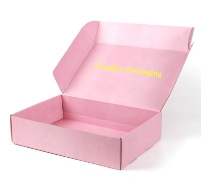 China Handmade Gold Logo Pink Foldable Gift Small Shipping Retail Handmade Folding Custom Packaging Cardboard Box for sale