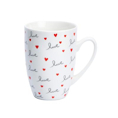 China New Design Sustainable Valentine's Day Europe Style Ceramic White Custom Clear Mug Coffee Wholesale Mugs for sale