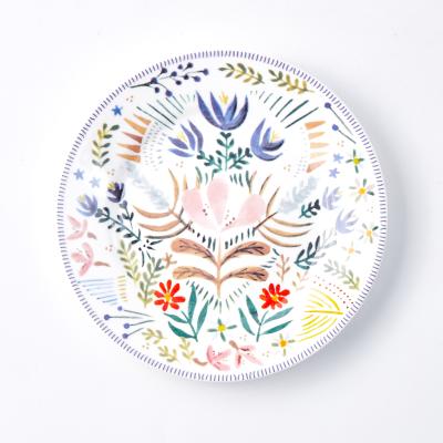 China 8.5 Inch Porcelain Dinner Plates Porcelain Dinner Plates Viable Hot Sale Ceramic Tableware Decal Design for sale