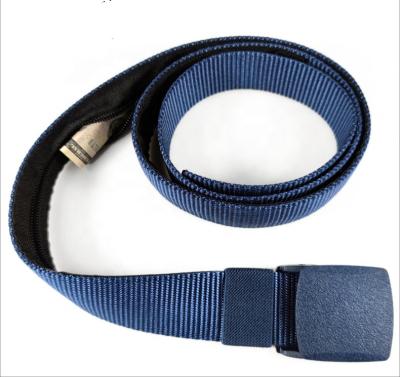 China Unisex Secret Friendly Anti-theft Nylon Zipper Cloth Zipper Hidden Money Pocket Travel Hidden Belt With Plastic Buckle for sale