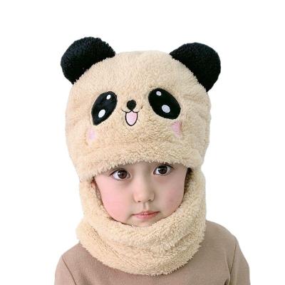 China Wholesale COMMON Cheap Cute Scarf Baby Toddler Boys Girls Plush Bear Earflap Hood Winter Hat for Kids for sale