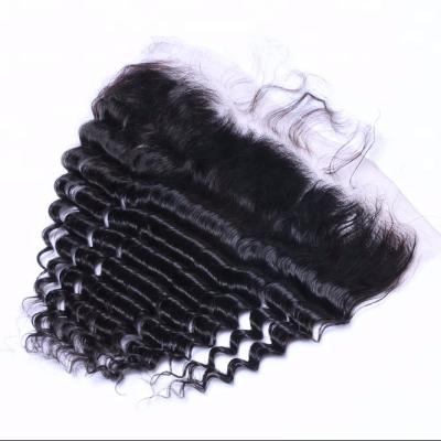 China Factory Supply Knot 13*4 Lace Undetectable Deep Hairbands Natural Undetectable Natural Hairline Peruvian Wave Headbands for sale