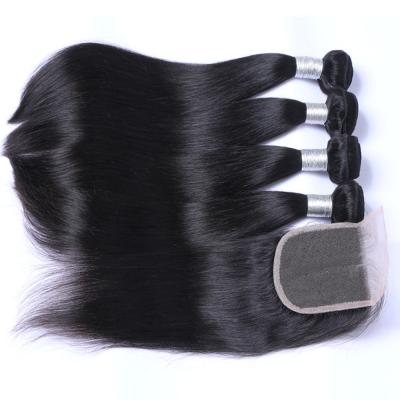 China New Arrival Silky Straight Good Quality Raw Virgin Brazilian Hair Wave Hair Bundle With Closure for sale