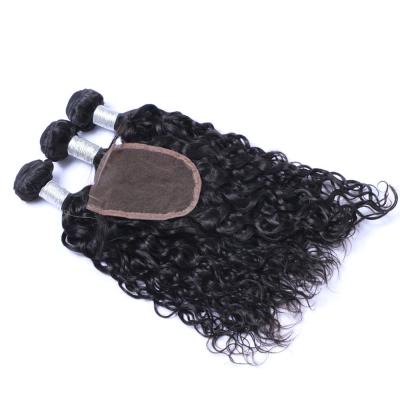 China Wholesale Unprocessed Water Wave Hair Latest For Long Natural Virgin Hair Closure Piece 4*4 Wave Lace Closure for sale