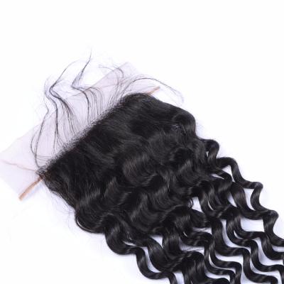 China Natural Deep Wave Closure Hairline Deep Wave Hairline Silk Top Lace Closure Colored Natural Silk Top Closure for sale