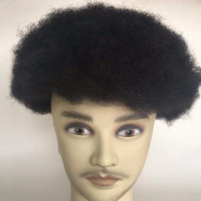 China Afro Kinky Curly Hair Toupee Natural Wave Color Afro Curl Hairpieces For Black Men for sale