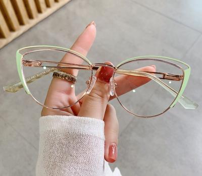 China Other lbashades straining ejector glasses sight optical women Cat Eye Spectacle Frames Eyewear anti blue glasses for sale