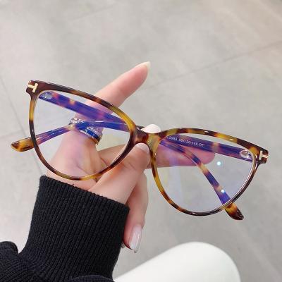 China Decoratian Anti Blocking LBAshades Computer Tending Big Eyeglasses Men's Cat Eye Blue Light Blocking Glasses Designer Optical Frames Women for sale