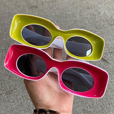 China LBASHADES Square Candy Color Women Shades Stylish PC Frames Retro Party Sun Glasses 2022 Female Hip Hop Shades Pink for sale