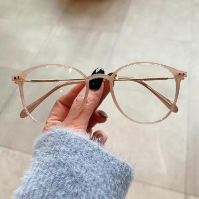 China Other lbashades Stretching Tea Glasses Tr90 Women's Eyeglasses Round Blue Light Blocking Optical Sight Eyewear Women for sale