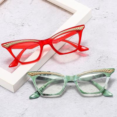 China Other Retro LBASHADES Fashion Metal Decoration Women Adjust Cat Eye Glasses Red PC Franes Optical Lady Eyewear for sale