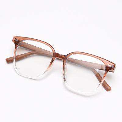 China Decoratian Anti Blocking LBSHADES Computer Stretching Wood Grain Temple Women's Eyeglasses Big Eyesight Fashion Blue Light Blocking Square Optical Eyeglasses for sale