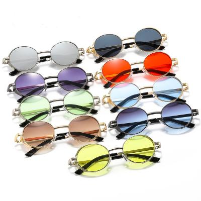 China LBAShades Unisex Round Sunglasses Metal Luxury Round Sunglasses Steampunk Retro Lentes Sunglasses for sale