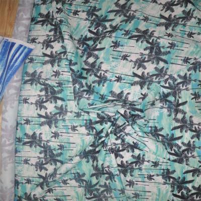 China Hawaiian plain spandex print shirt fabric for beachwear fabric/97 polyester 3 elastane fabric for sale