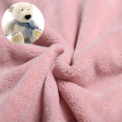 China Anti-static super soft toy fabric plush fabric plush velboa polyester long pile and short pile 1MM 3MM toy bear blanket fabric for sale