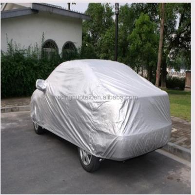 China 190t waterproof car body cover fabric/taffeta with silver coated fabric for car roof cloth for sale