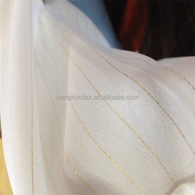 China antistatic chiffon georgette fabric with gold thread for chiffon flower and decoration fabric for sale