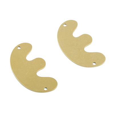 China Nature Finding Earrings - Jewelry Supplies - Brass Accessories - Raw Brass M Earring Charms - 2 Holes - Brass M Earring Connector for sale