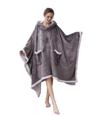 China Anti-pilling high quality blanket Poncho Sherpa Fleece Blanket Super OEM Sherpa softly warm for sale