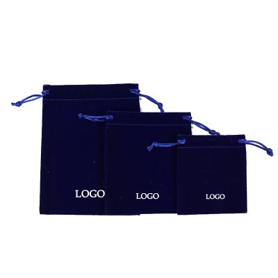 China Custom Logo Printed Plush Cotton Velvet Fashion Jewelry Bag Soft Velvet Gift Packaging Drawstring Pouch for sale