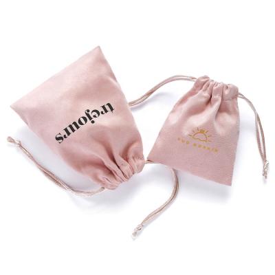 China Fashion Wholesale Custom Suede Velvet Drawstring High Quality Printed Pouches For Packaging Small Gift Jewelry Gift Bag for sale