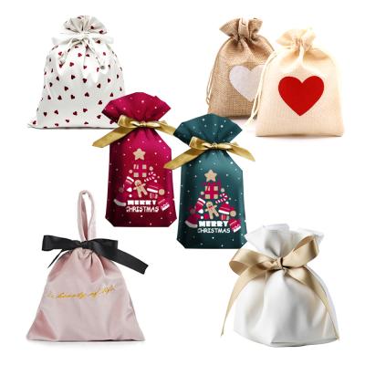 China Recyclable Wholesale Custom Reusable Pink Velvet Drawstring Pouch Bag Packaging Valentines Day Wedding Gift With Logo Printing for sale