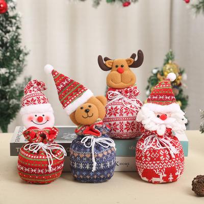 China Fashion Christmas Candy Bag with Lovely Drawstring Doll Bags Apple Candy Bag for Storage Pocket Desktop Decoration for sale